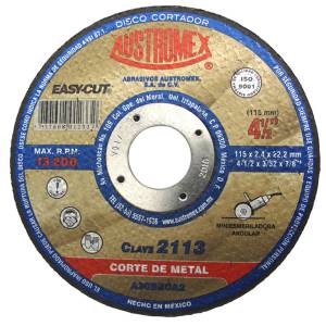 [2113] Disco Corte Metal 4-1/2" X 3/32" X 7/8" Easy Cut 2113 Austromex