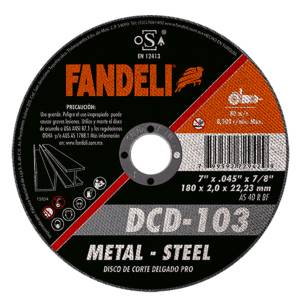 Disco corte metal 7" x 1.6" x 7/8" pro 103 Fandeli