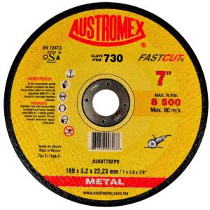 Disco corte metal 7" x 1/8" x 7/8" fast cut 730 Austromex