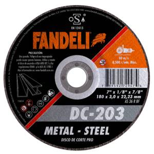 Disco Corte Metal 7" X 3.0" X 7/8" Dc Pro 203 Fandeli