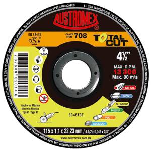 Disco Corte Multilateral 4-1/2" X 1.1 Mm X 7/8" Total Cut 708 Austromex