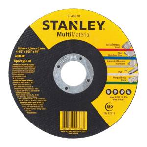 Disco corte multimaterial 4-1/2" x 1 mm x 7/8" Stanley