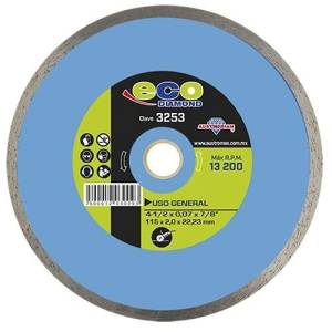 [3253] Disco diamante 4-1/2" x 2 mm x 7/8 rin continuo uso general eco 3253 Austromex