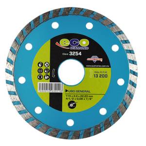 Disco diamante 4-1/2" x 2 mm x 7/8" turbo uso general eco 3254 Austromex