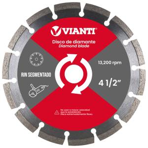 Disco diamante 4-1/2" x 7/8" rin segmentado Vianti