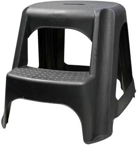 [TPM2 / 10499] Escalera taburete plastico 02 peldaños negro BYP