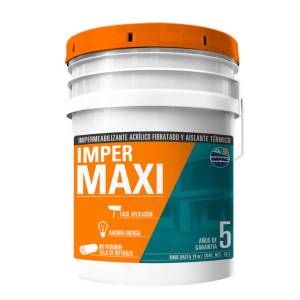 Impermeabilizante 5 años 19lt maxi cubeta fibratado blanco Impac