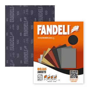 [74] Lija roja oxialum J-86 grado 100 9" x 11" metal/madera Fandeli