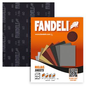 [92] Lija roja oxialum X-86 grado 60 9" x 11" metal/madera Fandeli