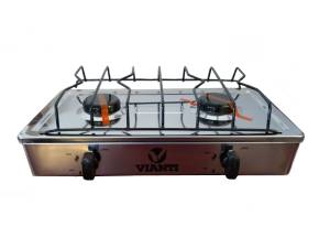 [308_2] Parrilla de gas 2 quemadores cubierta de acero inox 308 Vianti