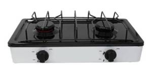 Parrilla De Gas 2 Quemadores Cubierta De Porcelanizada Blanca 303 Vianti