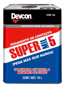 Pegamento De Contacto Super Mil 5 Lata 19Lts Dsm-19L-1 Devco