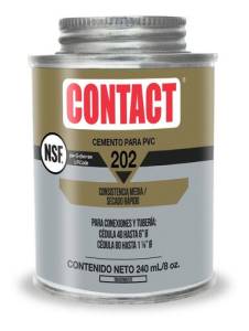 Pegamento para PVC 240ml 1/4 transparente 202 Contact