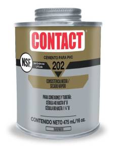 Pegamento para PVC 475ml 1/2 transparente 202 Contact