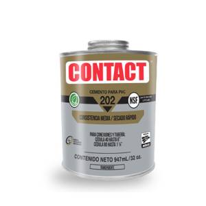 Pegamento para PVC 947ml 1lt transparente 202 Contact