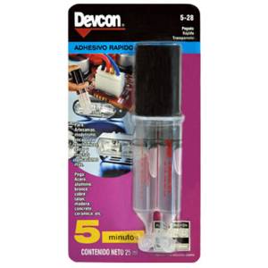 [5-28] Plastiacero 5 min transparente 25 ml jeringa Devcon