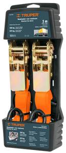 Set 2 sujetadores con matraca capacidad 225kg Truper