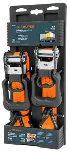 Set 2 sujetadores con matraca capacidad 333kg Truper