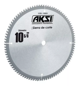 Sierra para madera con 80 dientes de carburo 10x1 Aksi