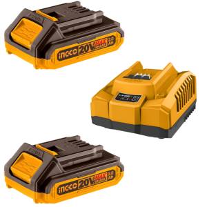 [UFBCPK1222] Cargador y 2 baterias 2.0ah 20v 2A Ingco