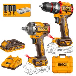 [UCKLI20275] Combo Rotomartillo 66N Llave Impacto 285N 1/2" 2 Baterias/Cargador Bl Ingco