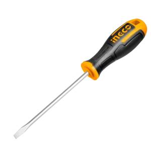 Desarmador plano 5/32" x 4" mango con grip Super Ingco