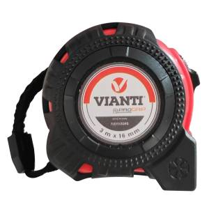 Flexometro 13Mm 3Mt/10Ft Abs Rojo Blister Vianti