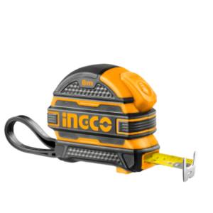 [HSMT08825N / 14579] Flexometro 25mm 8mt/26ft anti-impactos negro/amarillo Industrial tarjeta Ingco