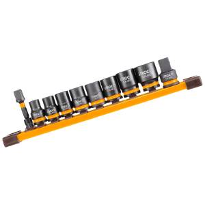 [HKISSD38104] Juego 08 dados impacto magneticos 3/8" 2 adaptadores 1/2" y 1/4" Ingco