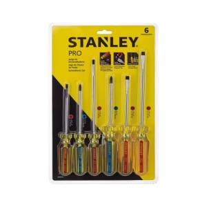 Juego 10 Desarmadores Mango Pvc Transparente Pro Stanley