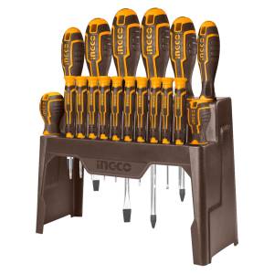 [HKSD1828] Juego 18 desarmadores pl/ph/tr mango con grip Super Ingco