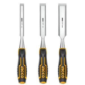 Juego 3 formones mango con grip CrV Ingco