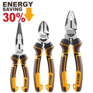 Juego 3 pinzas mango con grip Super Ingco