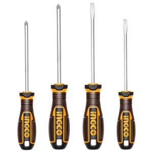 [HKSDS0428] Juego 4 desarmadores mango con grip blister Super Ingco