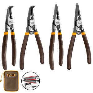 Juego 4 Pinzas Para Anillos De Retencion Ingco