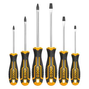 [284688ZN] Juego 6 desarmadores mango con grip Ingco