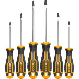 [HKSDS0628] Juego 6 Desarmadores Mango Con Grip Super Ingco