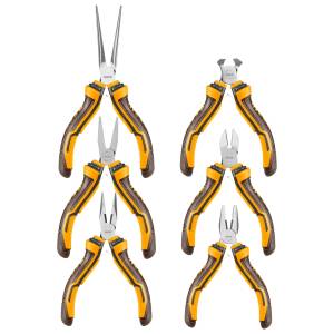 [HMPS06115] Juego 6 Pinzas Mini De Punta Y Corte Grip Ingco