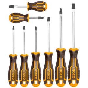 [284691ZN] Juego 8 desarmadores mango con grip Ingco