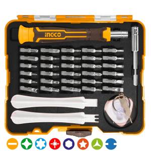 [287920ZN] Juego de reparacion dispositivos desarmador/precision 37pz Ingco
