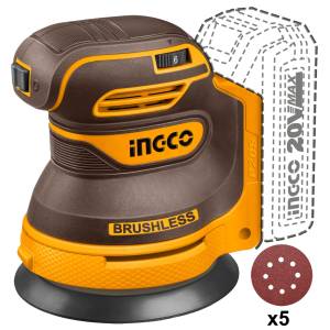 Lijadora roto orbital 5" inalambrico 20v sin bateria/cargador/discos BL Ingco