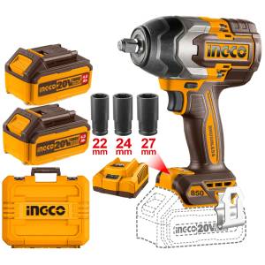 Llave Impacto 1/2" 20V 850Nm 2 Baterias/Cargador/Maletin Bl Ingco