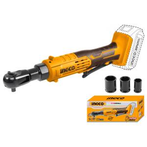 Matraca Inalambrica 3/8" 20V 65Nm Sin Bateria Y Cargador Con 3 Dados Ingco