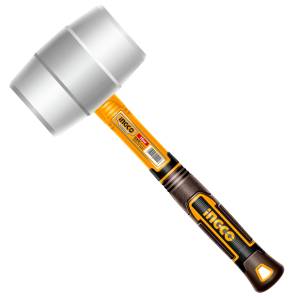 [HRUH8916] Mazo Hule Blanco 16Oz Mango/Fibra Vidrio Ingco