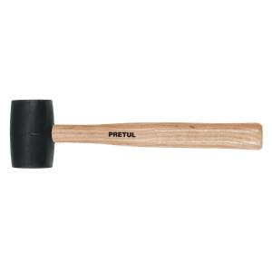 Mazo hule negro 16oz mango de madera 14" Pretul