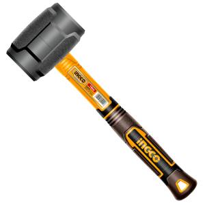 [HRUH8816 / 20566] Mazo Hule Negro 16Oz Mango/Fibra Vidrio Ingco