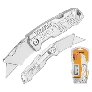 [HUK6236 / 17025] Navaja abatible aluminio con 5pz Super Select Ingco