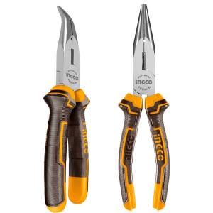 Pinza de punta curva 06" mango con grip Ingco