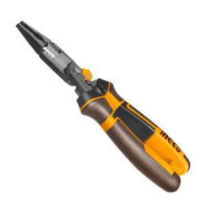 [HMFLNP28200] Pinza para electricista 8" punta 6 funciones mango con grip Ingco