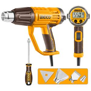 Pistola Calor 1600W Con Accesorios Lcd Display Ingco